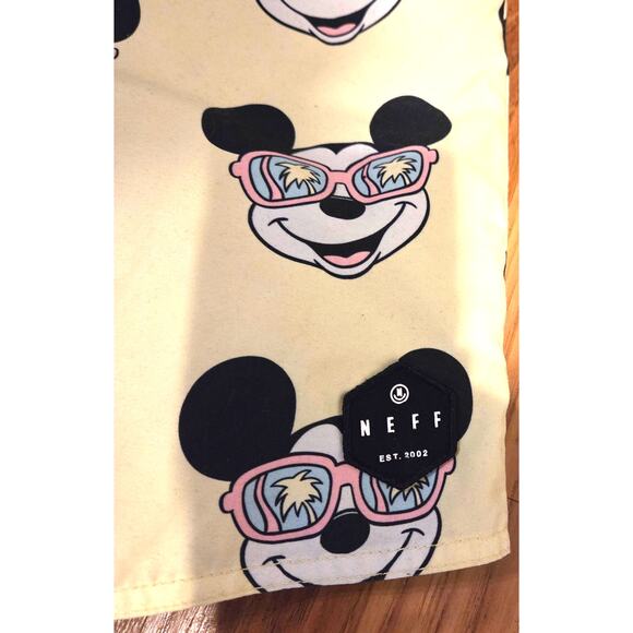 Neff X Disney Pastel Yellow Mickey Mouse Swim Trunks - Mens - Size - Small - Picture 3 of 7